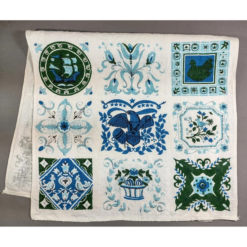 Vtg linen tea towel  15.5